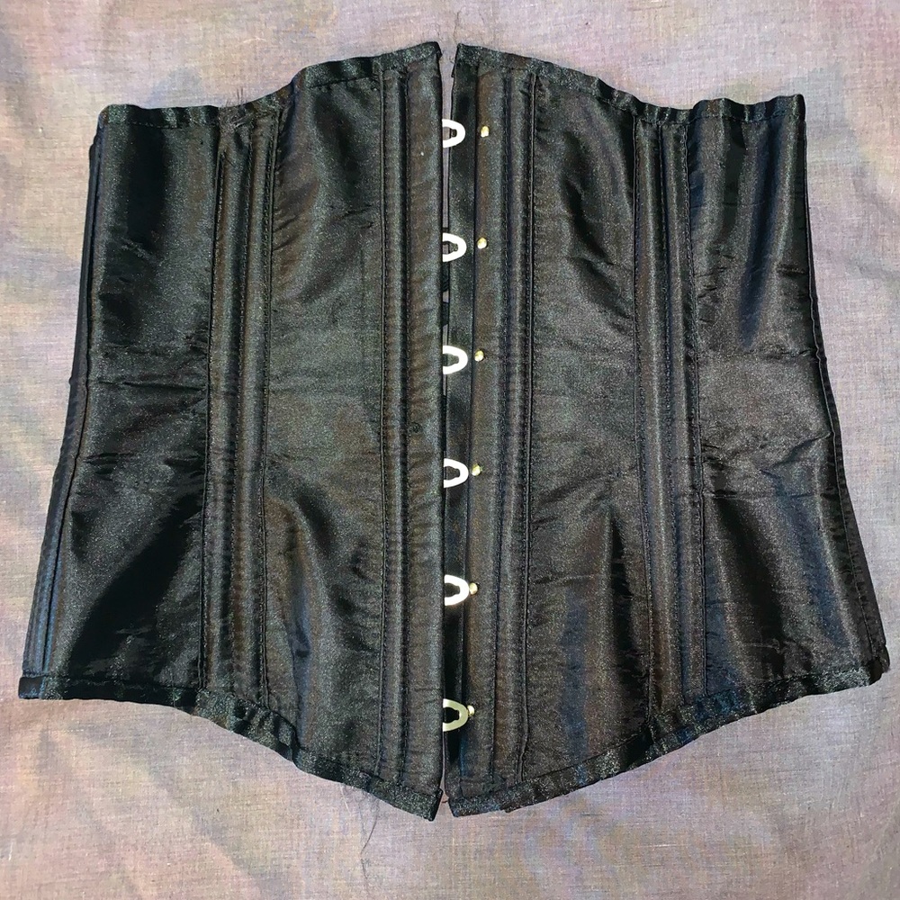 Black Satin Underbust Corset